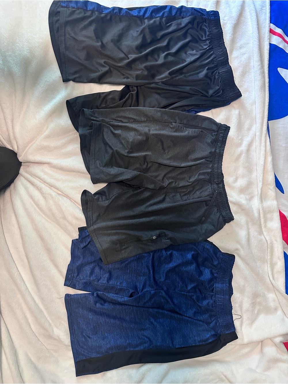 Men's Black and Navy Athletic Shorts - lot of 3
